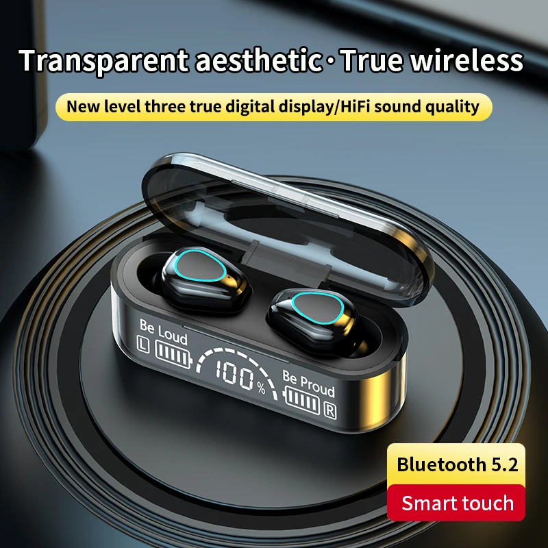 

2022 New TWS Wireless Bluetooth 5.2 Headphone Stereo Sports Waterproof Earhook Earphones With Microphone 3500mAh Charging Box