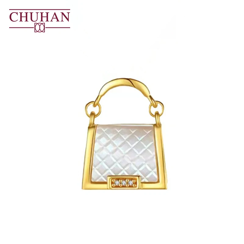 

CHUHAN Real 18K Handbag Design Pendant Women Au750 Inlaid With Diamonds Gift For Girlfriend Fine Jewelry Light Luxury Elegance