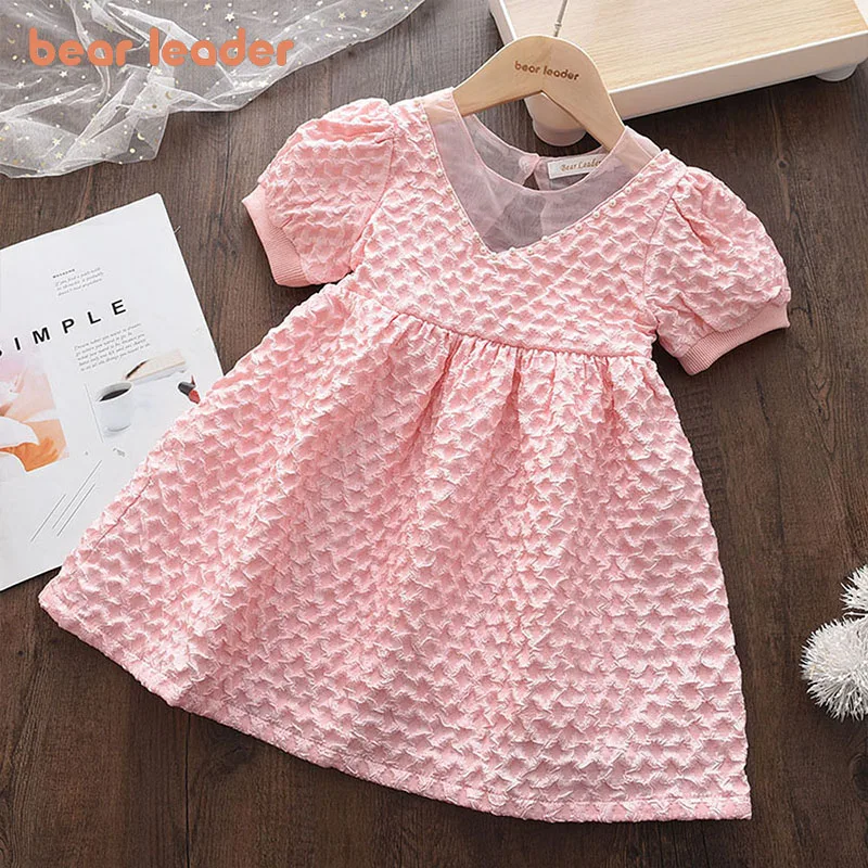 

Bear Leader Kids Clothes Girls Princess Dresses New Wedding Party White Dress Summer Baby Clothing Birthday Bow Costumes 2-7Y
