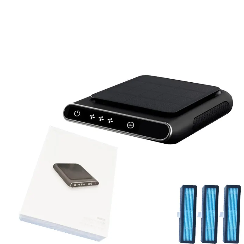 

Car Solar Air Purifier USB Negative Ion Purifier HEPA Smoke Odor Removal Car Air Health LCD Display Smart Vehicle Supplies