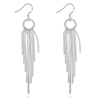 925 silver earrings wicker tassel silver plated jewelry amazon top womens earrings for female decoration new brand 2022