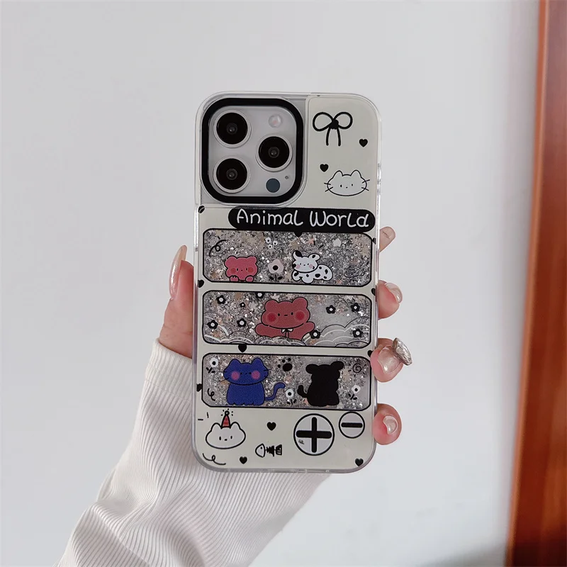 Плавающий серебряный чехол Рыбья чешуя-русалка для iPhone 15 13 14 Pro Max жидкий с