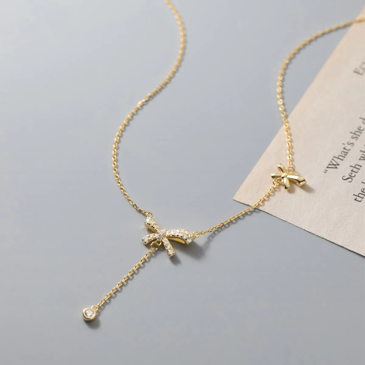 

Ожерелье LVC209 из серебра 925 пробы с бантом женское