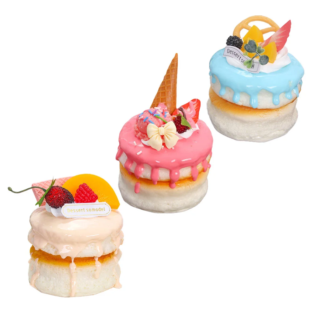 

Cake Artificial Dessert Model Fake Faux Props Cupcakes Food Toy Simulated Slice Bread Pretend Swiss Play Chocolate Mousse