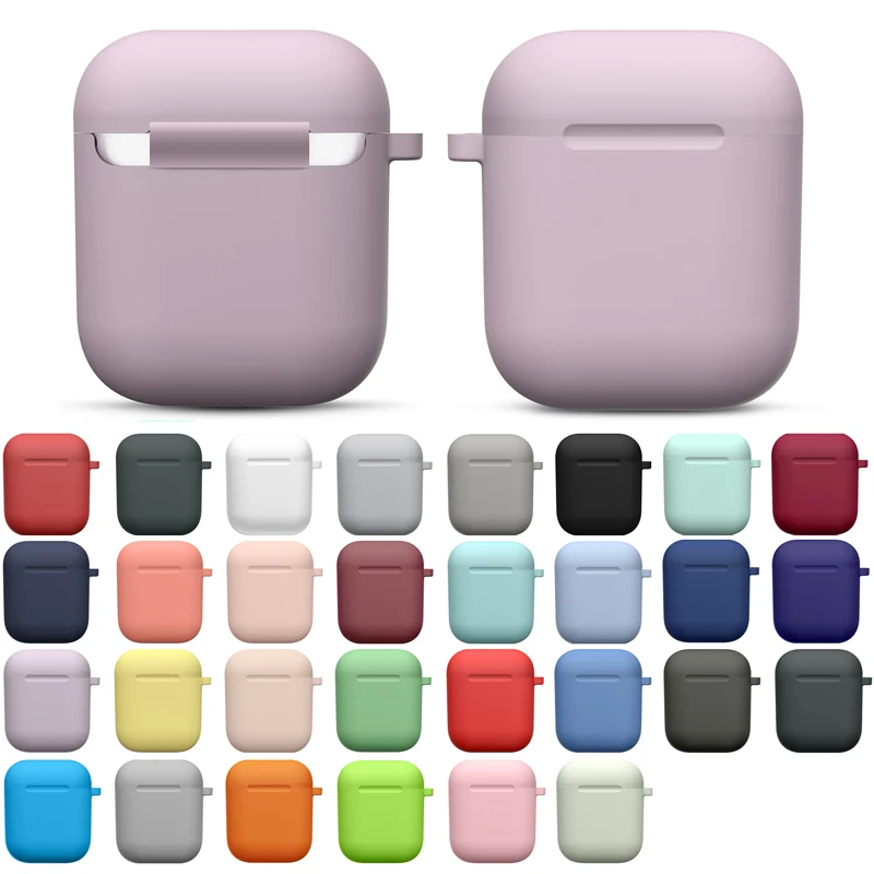 

Чехол для Apple Airpods 1/2, защитный противоударный чехол для беспроводных наушников airpods 2 1, силиконовый защитный чехол с крючком