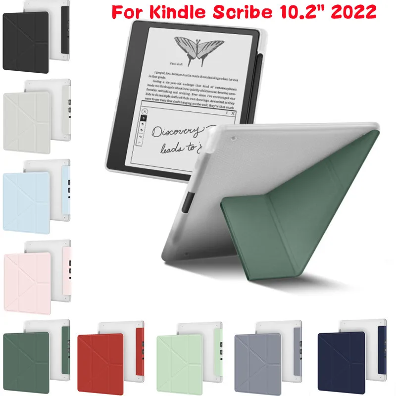 

PU Leather Stand Case for Kindle Scribe 2022 10.2 Inch Soft Silicon Back Smart Cover for Kindle Scribe 10.2 with Pencil Holder