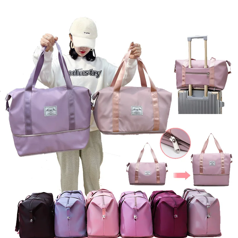 

New Large Capacity Folding Travel Bags Waterproof Luggage Tote Handbag Travel Duffle Bag Gym Yoga Storage Shoulder Bag for Women