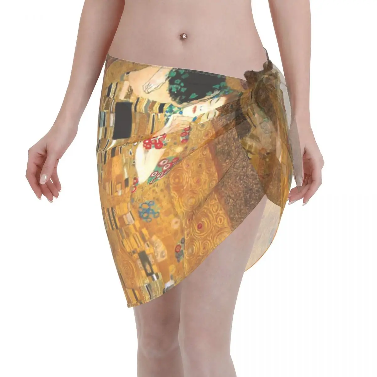

Sexy Women Klimt Kiss Perspective Short Sarongs Swimsuit Coverups Gustav Klimt Freyas Bikini Beach Cover Ups Beach Short Skirts