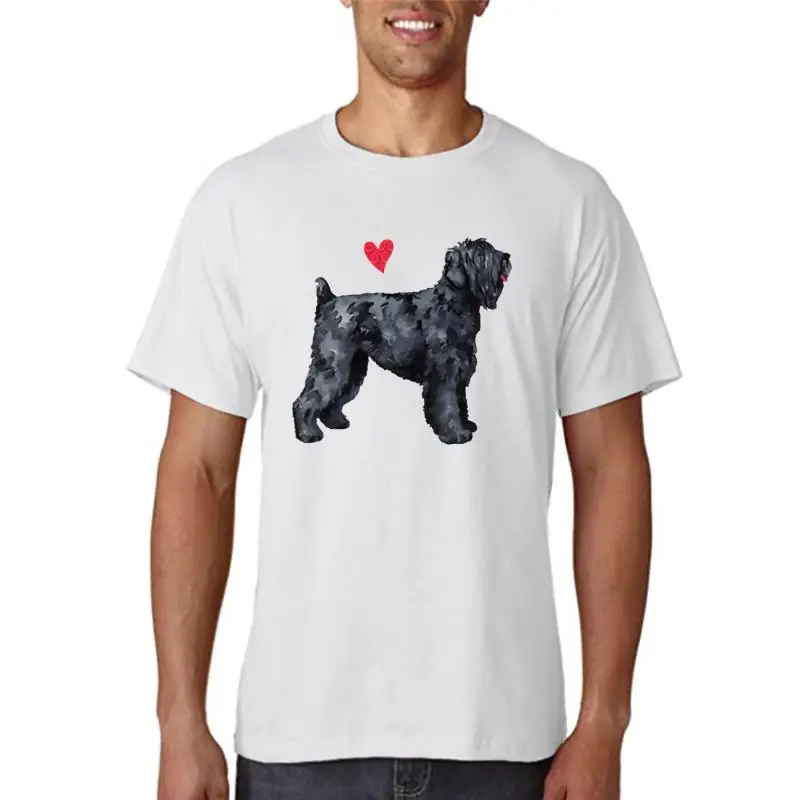

Trendy Creative Graphic T-shirt Top I Love my Black Russian Terrier Harajuku dog lovers casual Tops cute white Tees crew T-shirt