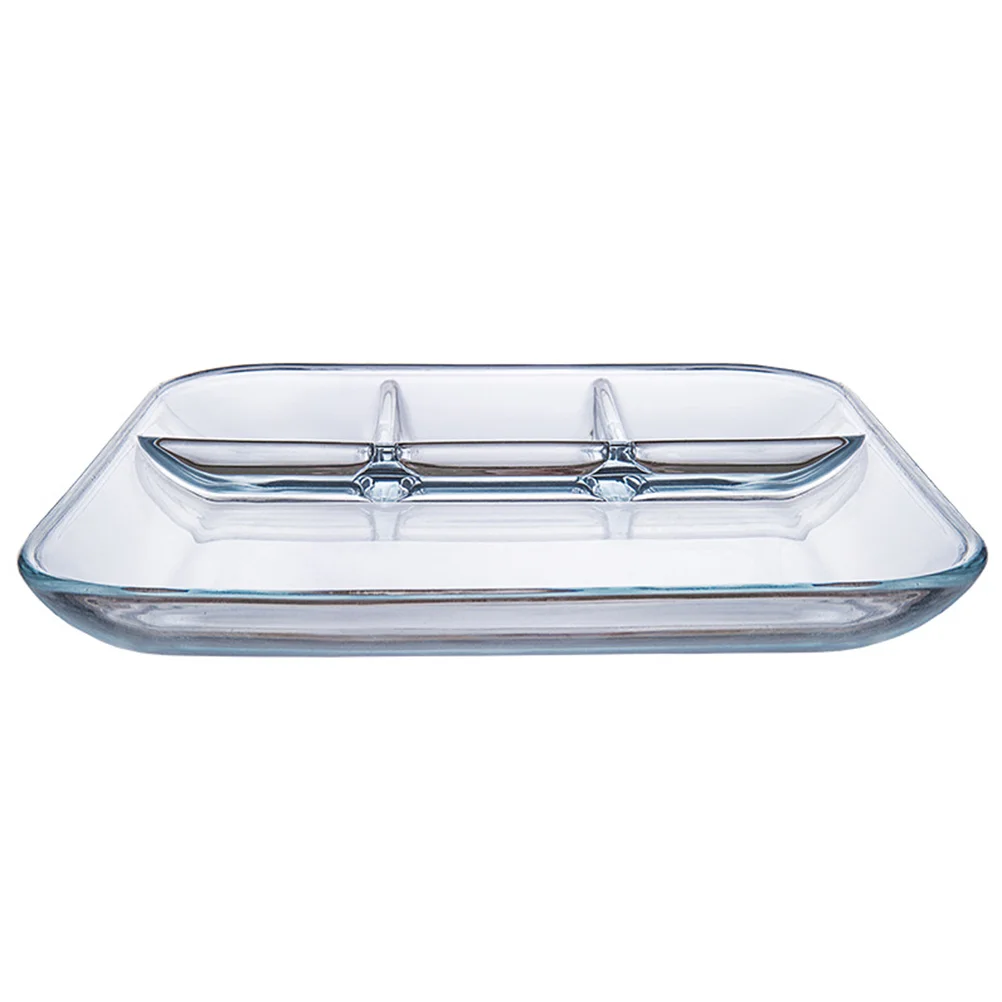 

Divided Plate Serving Plates Fruit Dinner Tray Dish Platter Platters Compartment Snack Trays Transparent Bowl Separated Fast