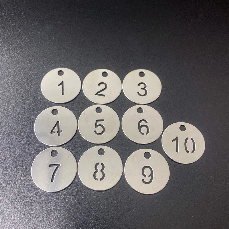 20 шт. бирки для ключей с полыми номерами номерной знак из нержавеющей стали
