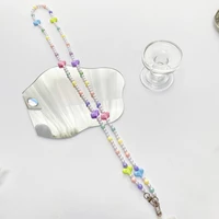 trendy acrylic imitation pearl love beaded long exquisite lanyard anti lost mobile phone chain female creative accessory jewelry