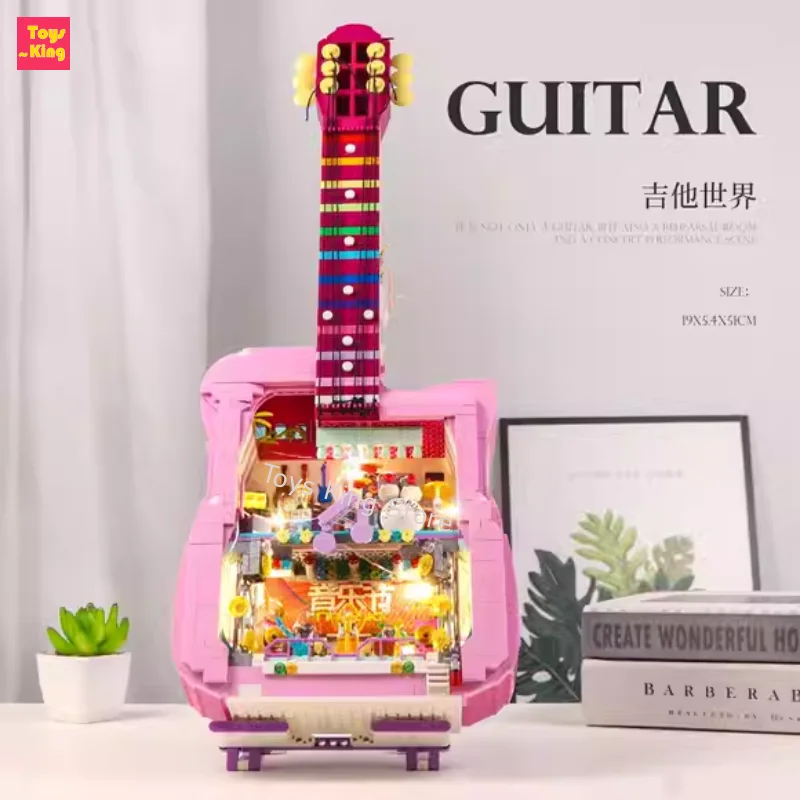 Набор Строительных Блоков Для Мини-гитары С Подсветкой Настольная Игрушка