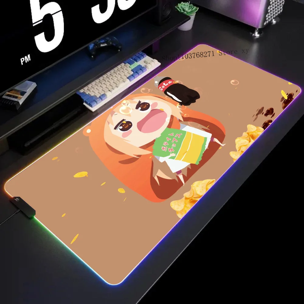 Коврик для мыши Overly Hyping Umaru Himouto Chan XXL RGB игровые коврики HD черные аксессуары