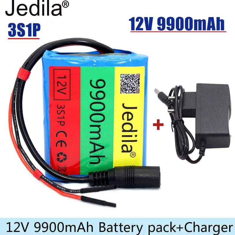 

100%.New.12V.9900 mAh.3S1P.Batterie Au Lithium.18650.Batterie Au Lithium Pack Protection Conseil Rechargeable.1A Chargeur.
