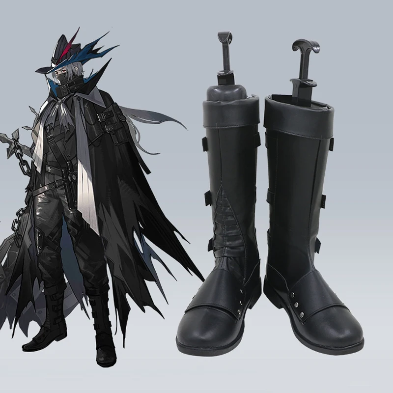 Обувь для косплея Game Arknights Ulpianus длинные черные туфли из искусственной кожи костюм