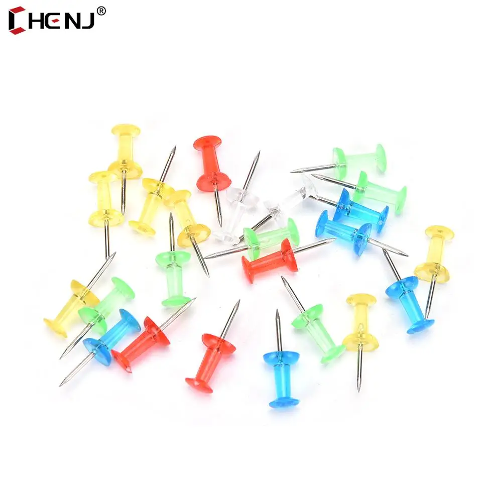

100PCS Push Pin Assorted Transparent Colorful Making Thumbtack Pins Cork Board Office School Stationery Supplie