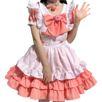 mandylandy pink lolita maid outfits women big swing kawaii lolita dress maid costume cosplay maid ware cute high waist dress