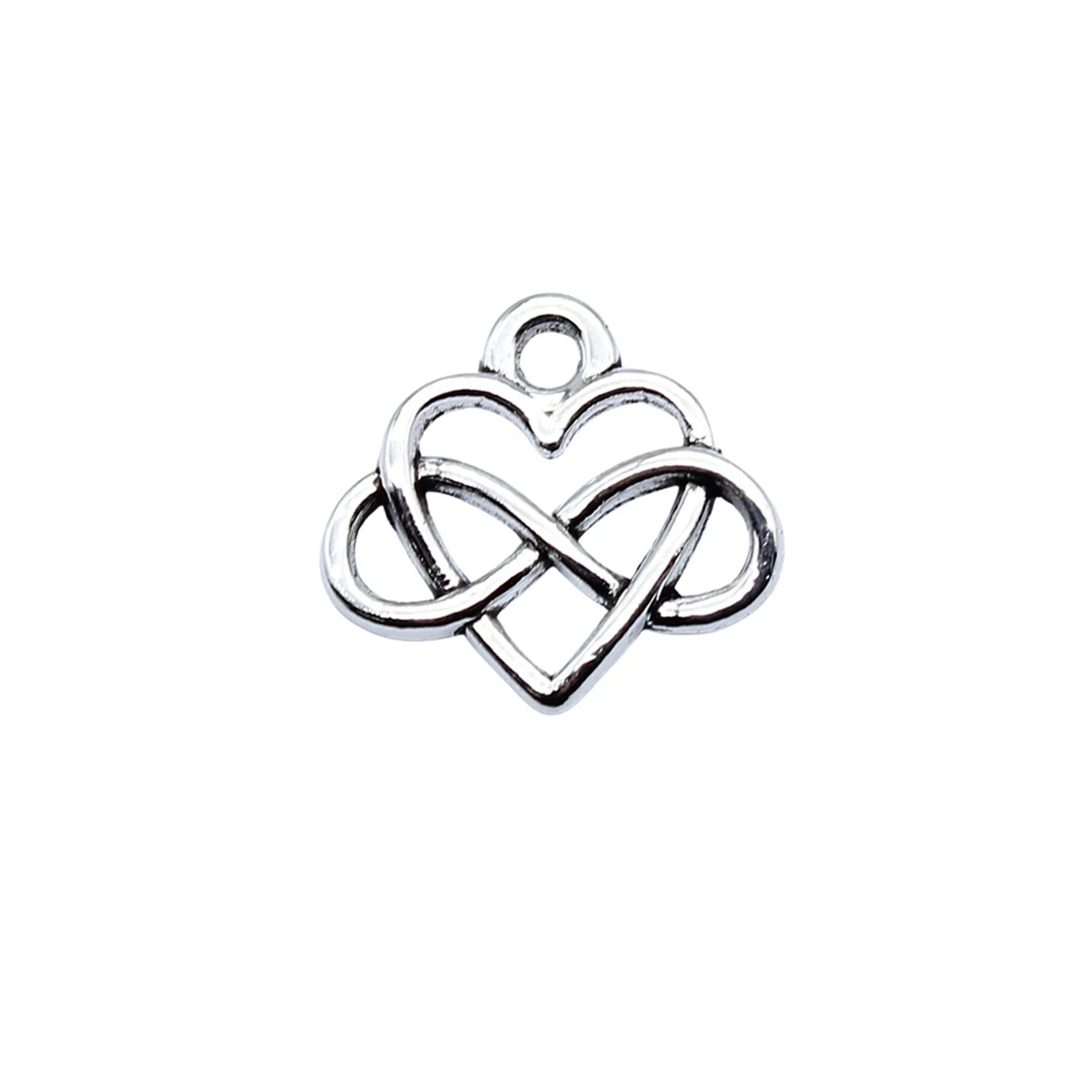 

40pcs Infinity Symbol Heart Charms 15x14mm Antique Silver Color Accessories For Jewelry Keychain Diy