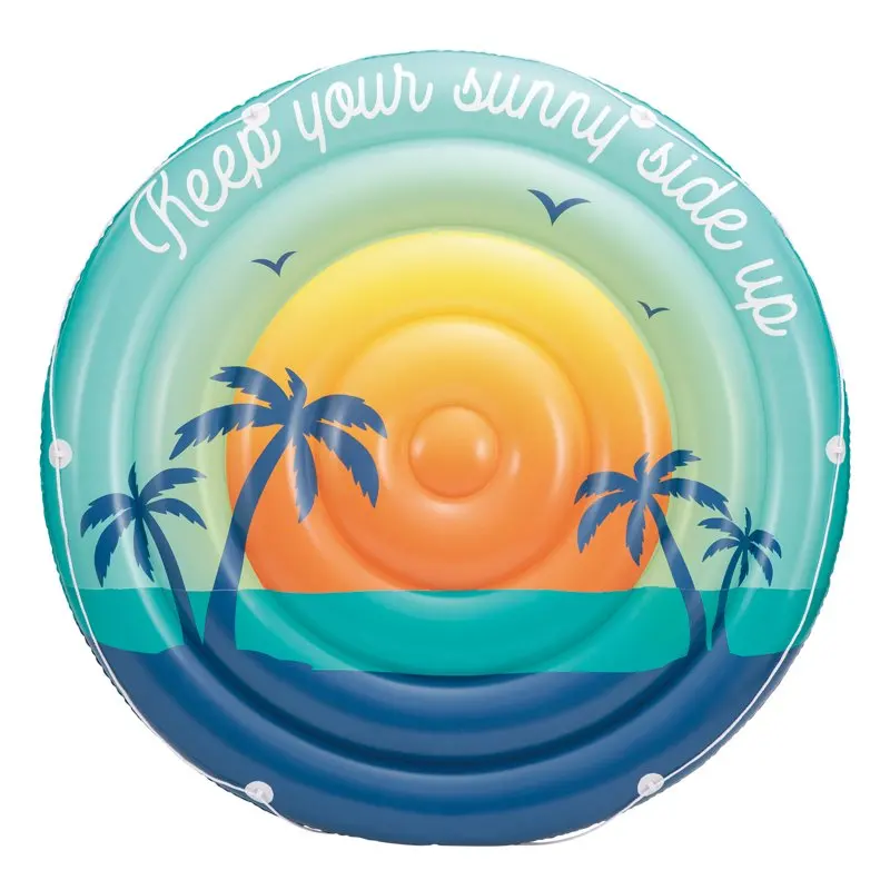 

Tropical Paradise , Inflatable Pool Float, Blue & Yellow, Adults, Unisex