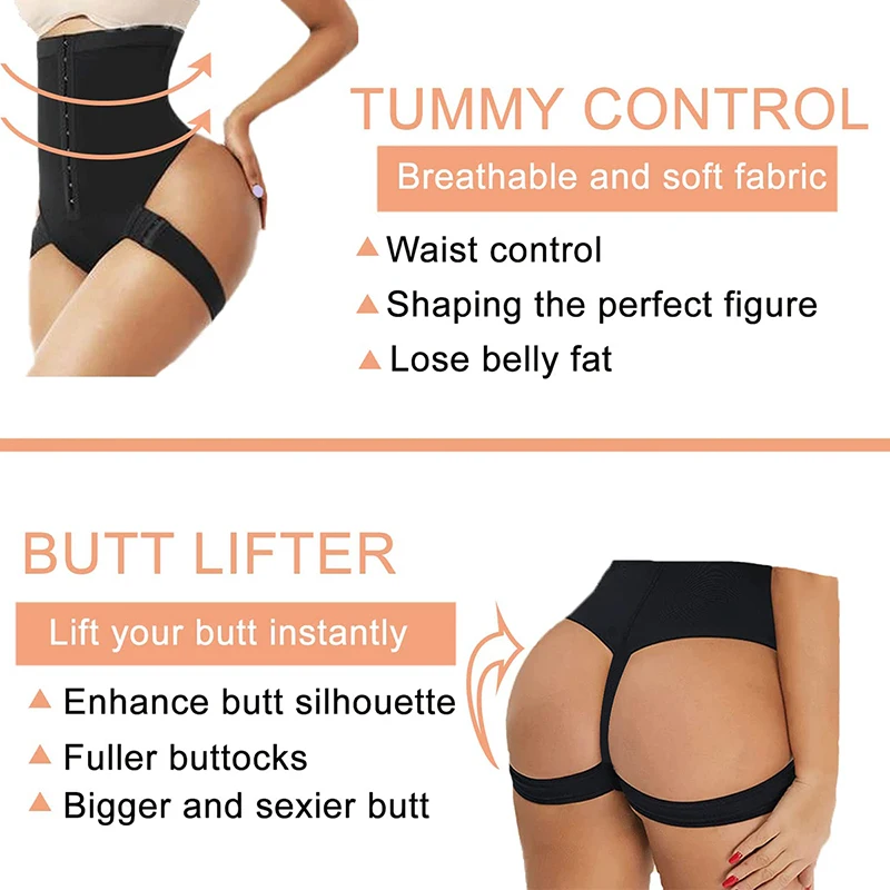 Butt Lifting Shapewear Cuff Tummy Control Butt Lifter Panties Tummy Trainer Butt Lift Body Shaper Waist Trainer Underwear