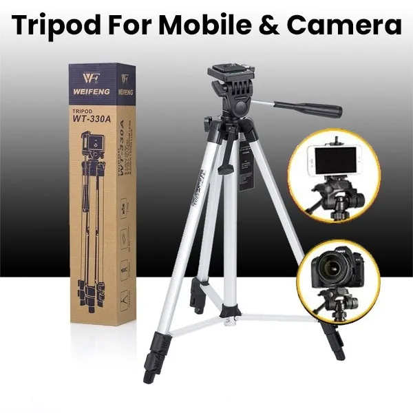 

TF-3120 / 330A TRIPOD UNIVERSAL PORTABLE DIGITAL CAMERA / SMARTPHONE (FREE BAG)
