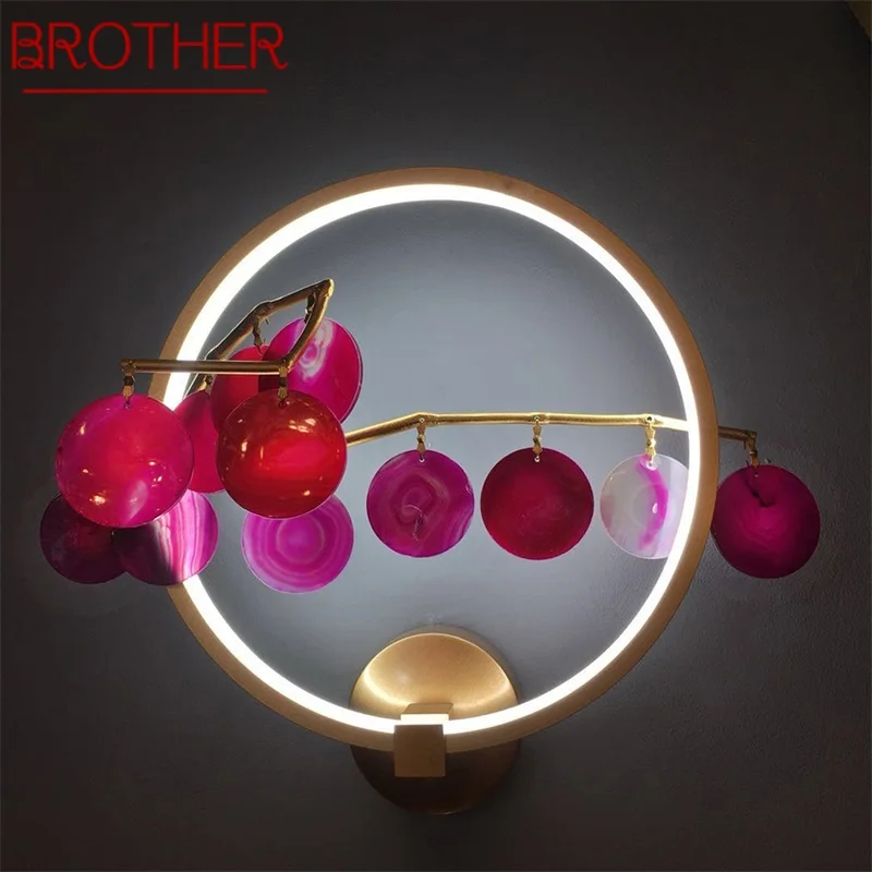 

BROTHER Modern Wall Lamp Round Creative Design Agate Flower Sconce LED Decorative Fixtures Corridor Lighting