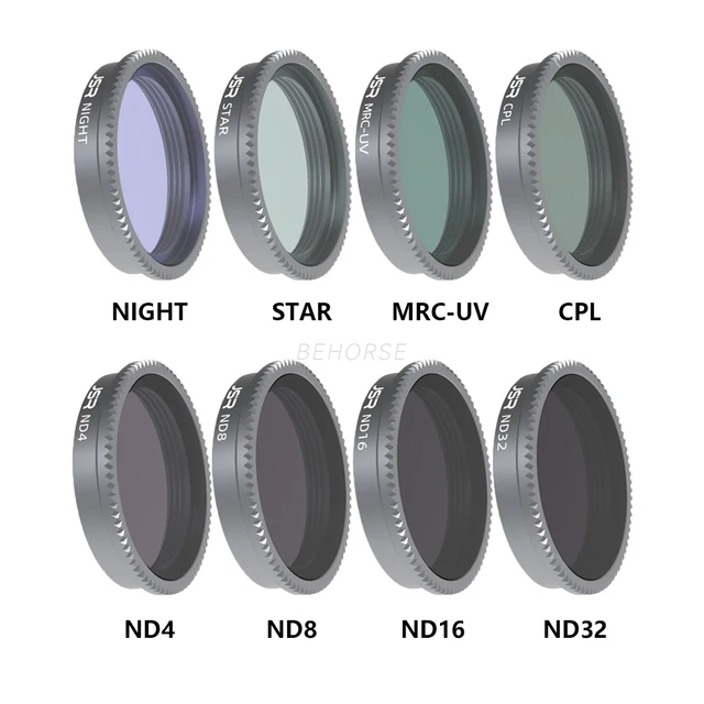JSR ND4 + ND8 + ND16 + ND32 + UV + CPL + STAR + NIGHT lens filter set for Insta360 GO 3 / 2