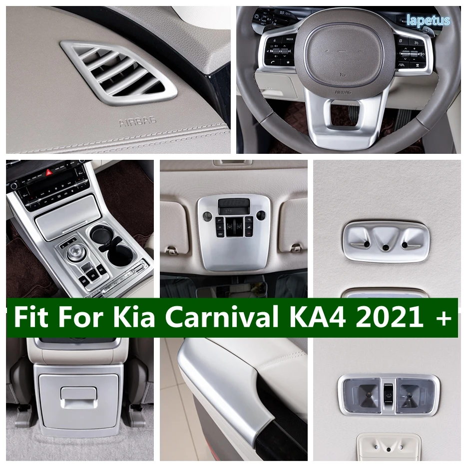 Seat Adjustable Knob Button / Head Light Switch / Gear Shift Box Panel Cover Trim Matte Interior For Kia Carnival KA4 2021 2022