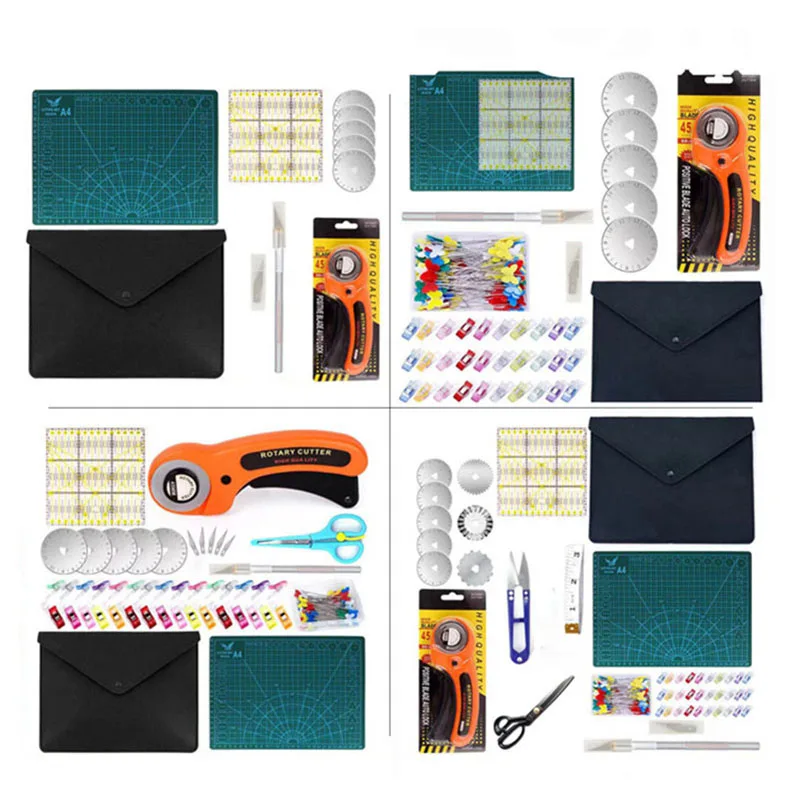

Leathercraft Tool Set with Sewing Clips Cutting mat, ruler, 45mm Rotary Cutter for Leather Cutting Fabric DIY Craf