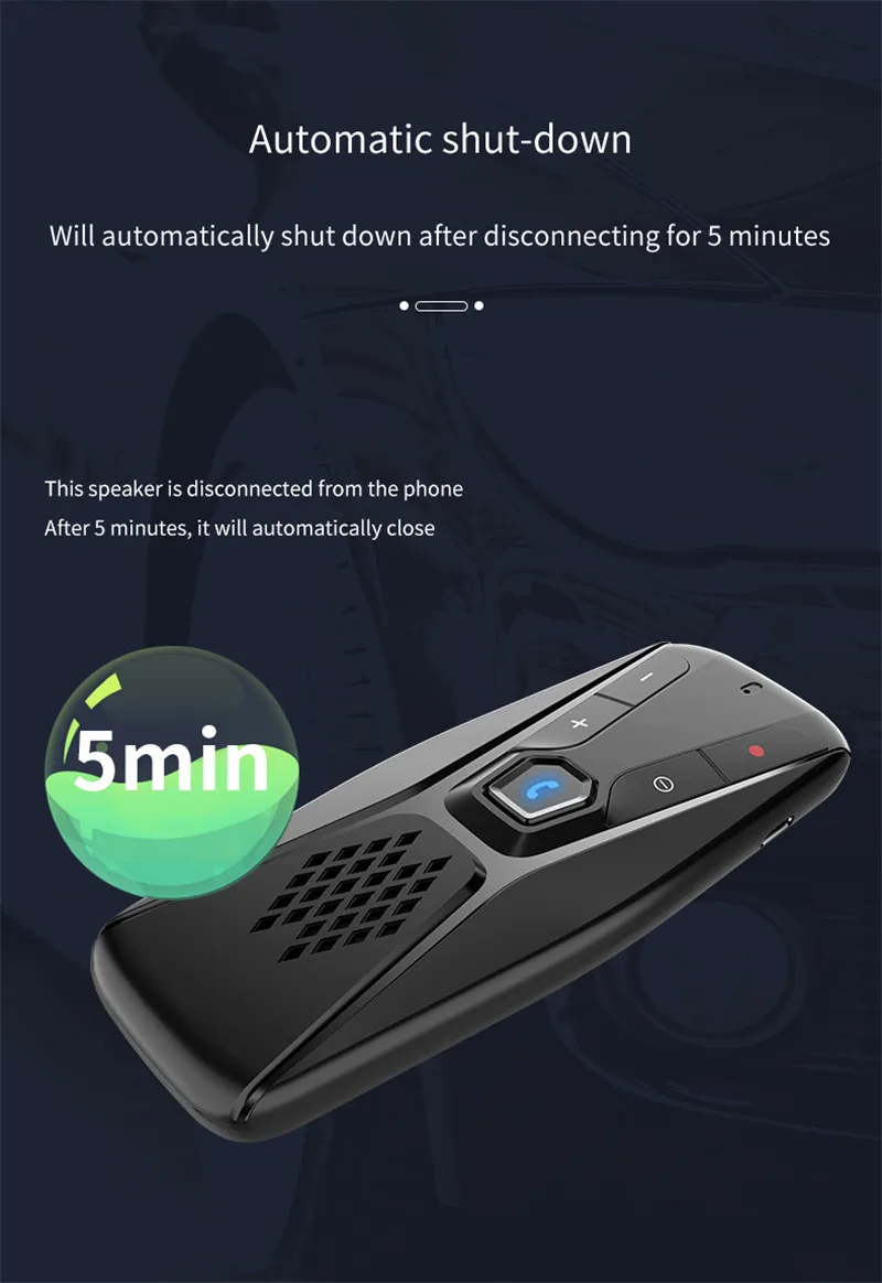 Wireless Bluetooth Car Speaker Kit Set Hands-Free Multi-Point Visor Accessories |