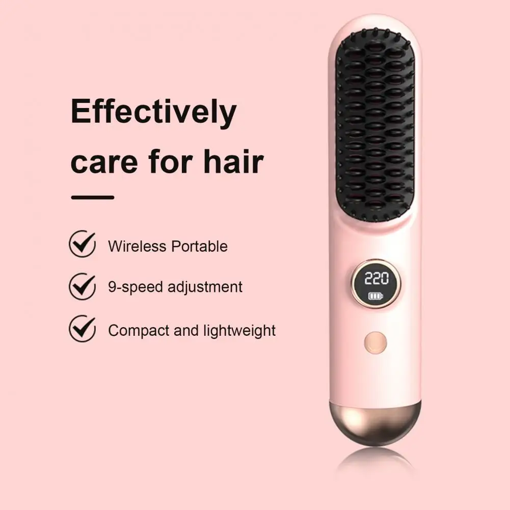Беспроводной выпрямитель для волос расческа с горячим нагревом