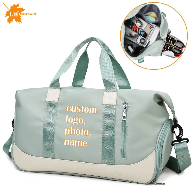 Сухая и влажная сумка для фитнеса на заказ нейлоновая тренировочная через плечо