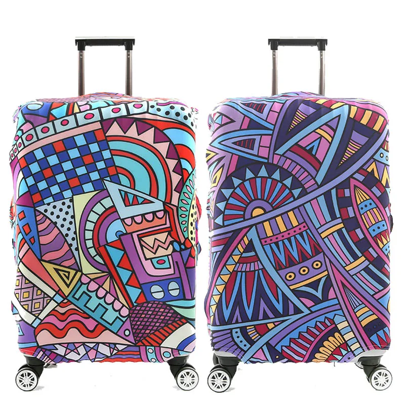 hip hop maze design Luggage Cover Thicken Elastic Baggage Cover Suitable18 - 32 Inch Suitcase Case Dust Cover Travel Accessories