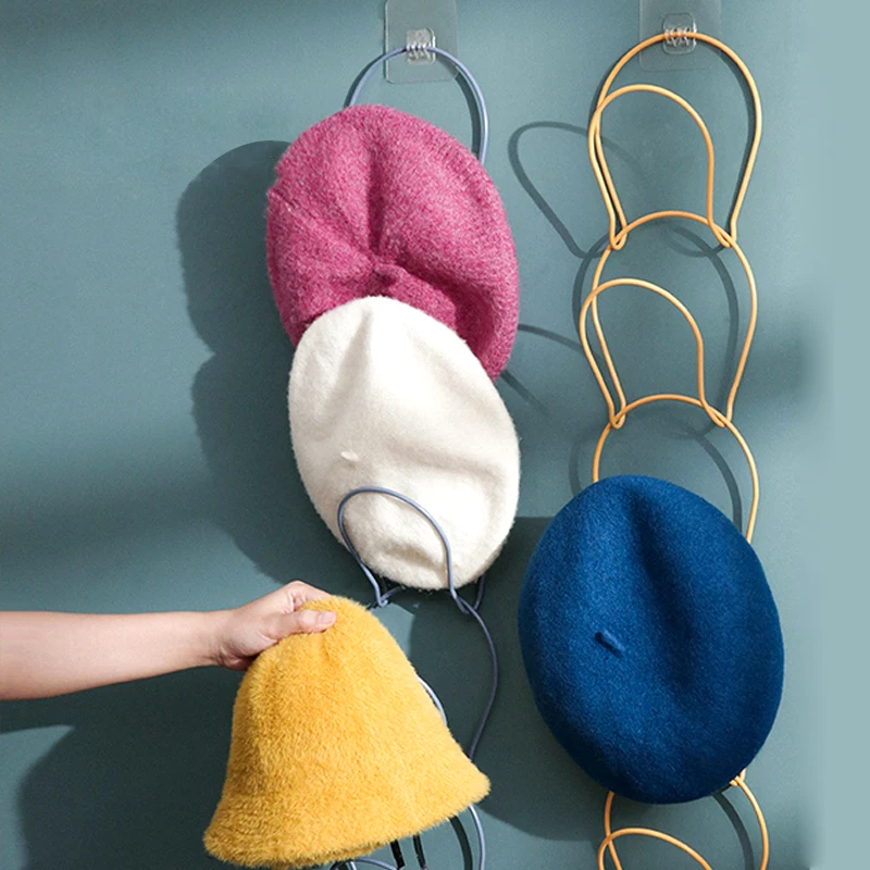 

1Set Nordic Iron Hat Storage Rack Wall-mounted Scarf Holder Home Storage Organizer Bathroom Accessories For Hats Baseball Cap