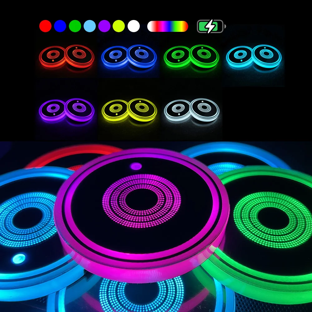 2 шт. автомобильные подставки для стаканов перезаряжаемые подростков 7 цветов