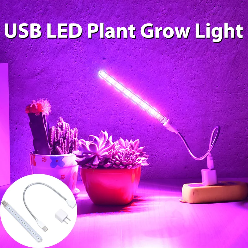Led Growing Light Usb 5V Lampada Per La Crescita Delle Piante A Spettro Completo Lampade Phyto Per Interni Per L'Illuminazione Della Piantina Di Fiori