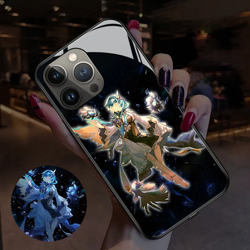 Hot Game Characters LED Light Individual Luminous Mobile Phone Case Protective Cover For Iphone 8 7 Plus 6 6S SE Shells