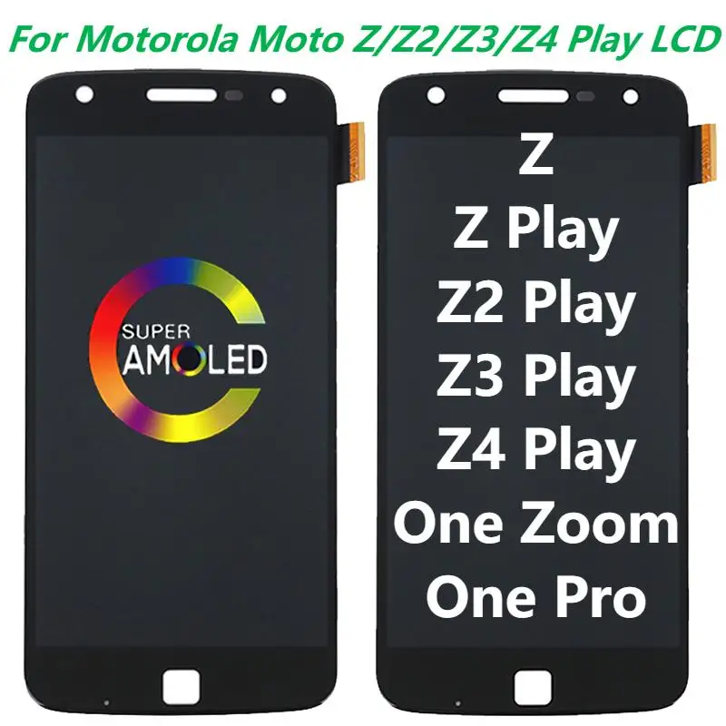 Протестированный оригинальный AMOLED для Motorola MotoZ Z2 Z3 Z4 Play One Pro Zoom ЖК-дисплей с