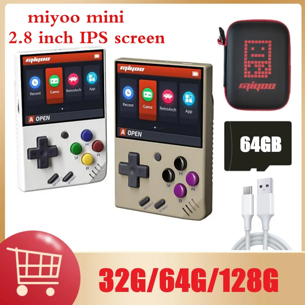 

Miyoo Мини 2,8 дюймовый IPS экран ретро телефон открытое исходное портативные игровые плееры для FC GBA PS детский подарок
