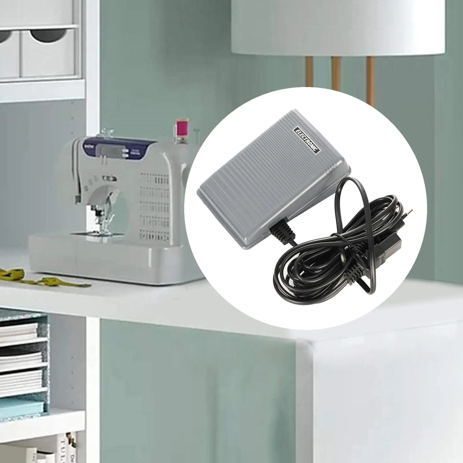 

Foot Pedal with 3m Cord Foot Switch Operated for Brother Sewing Machine