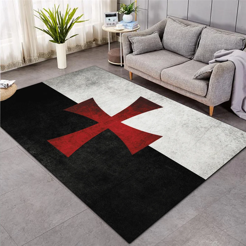 

CLOOCL Knights Templar Cavalier Carpet Soft Flannel 3D Print Rug Parlor Mat Area Rug Antislip Large Carpet Rug Living Room Decor