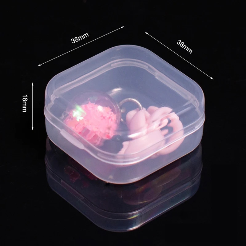 

6 Size Mini Storage Box Rectangle Plastic Jewelry Transparent Organizer Container Packaging Box for Earrings Beads Small Items