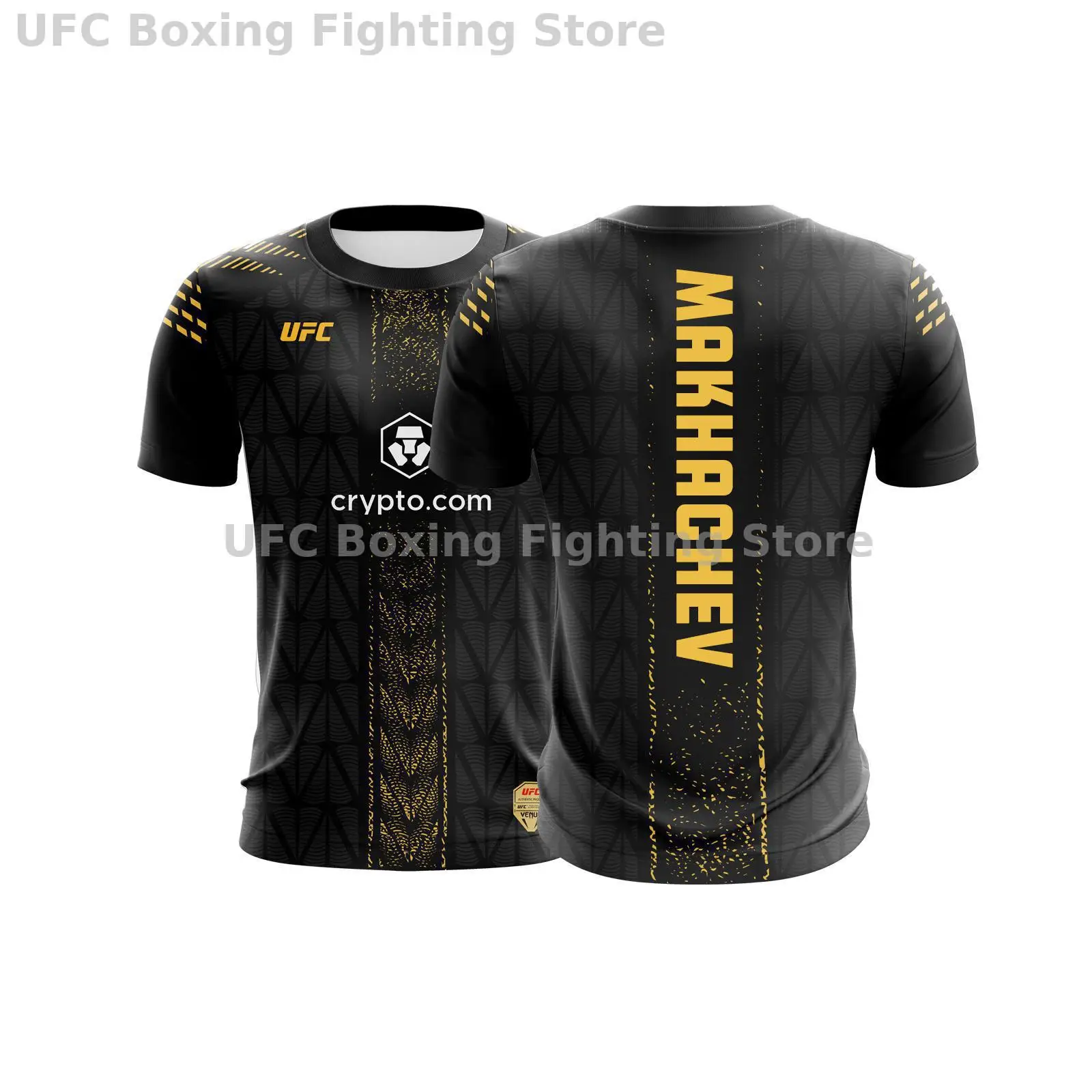 Фото Новое поступление 2025 года, хит продаж Ufc Fighter, боксерский трикотаж, футболка с фанатом, экстремальный спортивный топ с круглым вырезом и коротким рукавом, повседневный модный топ №4