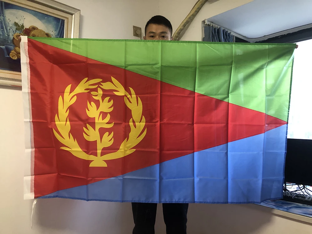 Флаг неба из Эритреи 90x15 см, высококачественный полиэфирный подвесной флаг Эритреи, Национальный флаг, баннер для украшения