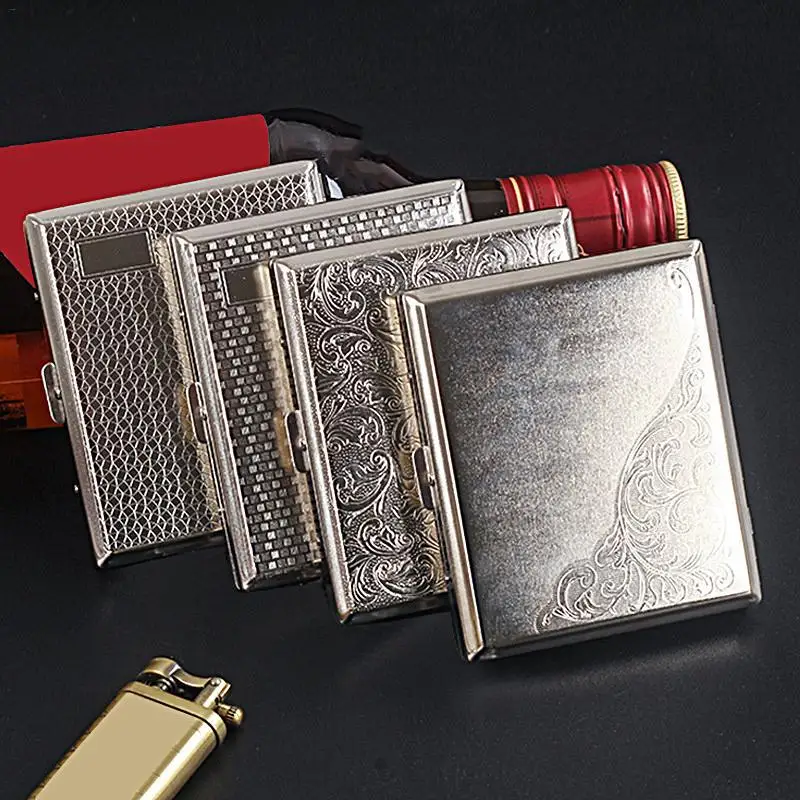 

Cigarette Case Portable Tobacco Holder Box Multiuse Cigarette Pocket Box Flexible Cigar Storage Container Metal Frame Cigar Case