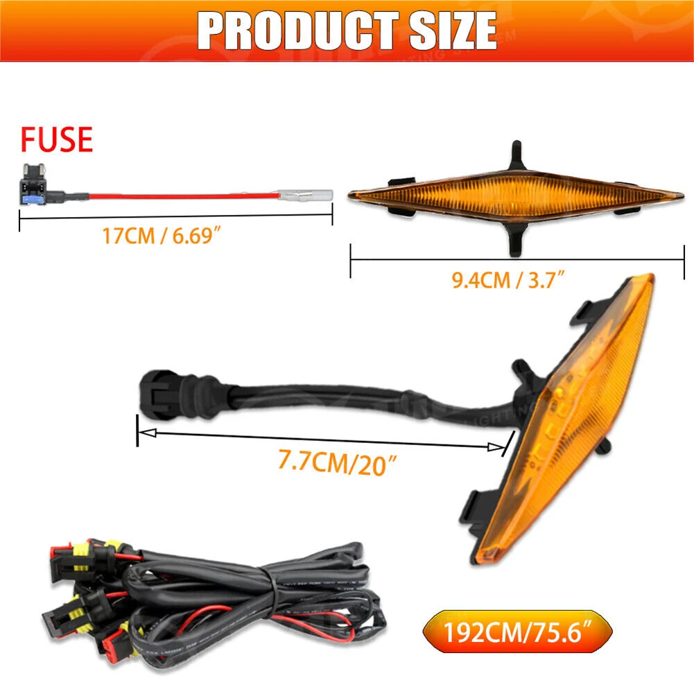

4Pcs Amber Grille LED Front Bumper Lights For Toyota For 4Runner Pro 2014-2019 4 Pieces LED Marker Lights Front Grill Lamp