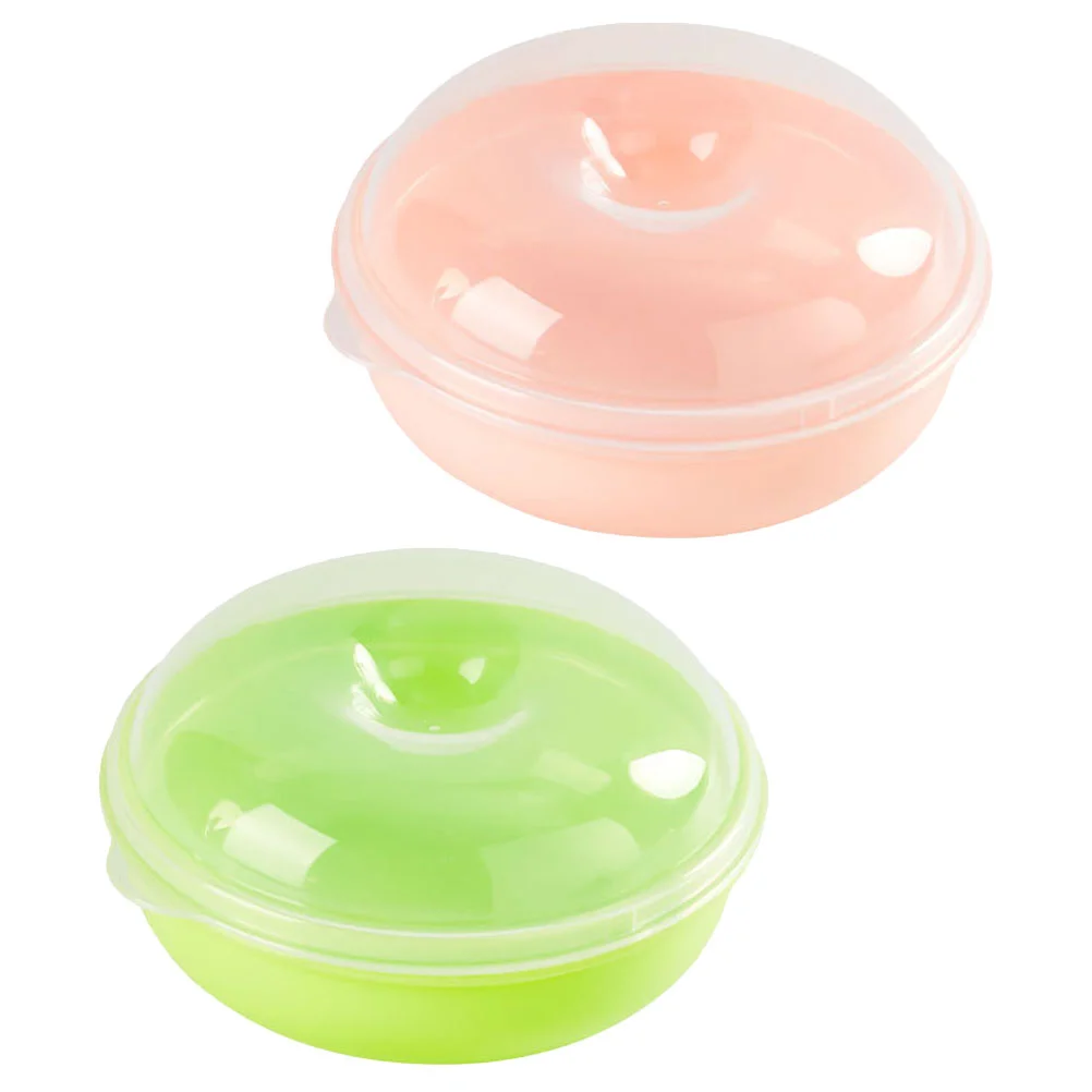 

2 Pcs Multifunctional Storage Box Bread Breakfast 13.5X12.5CM Portable Container Plastic Household Office