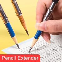 1pc adjustable wood pencil extender lengthener holder dual single head for pencil crayon extension for school office write tool