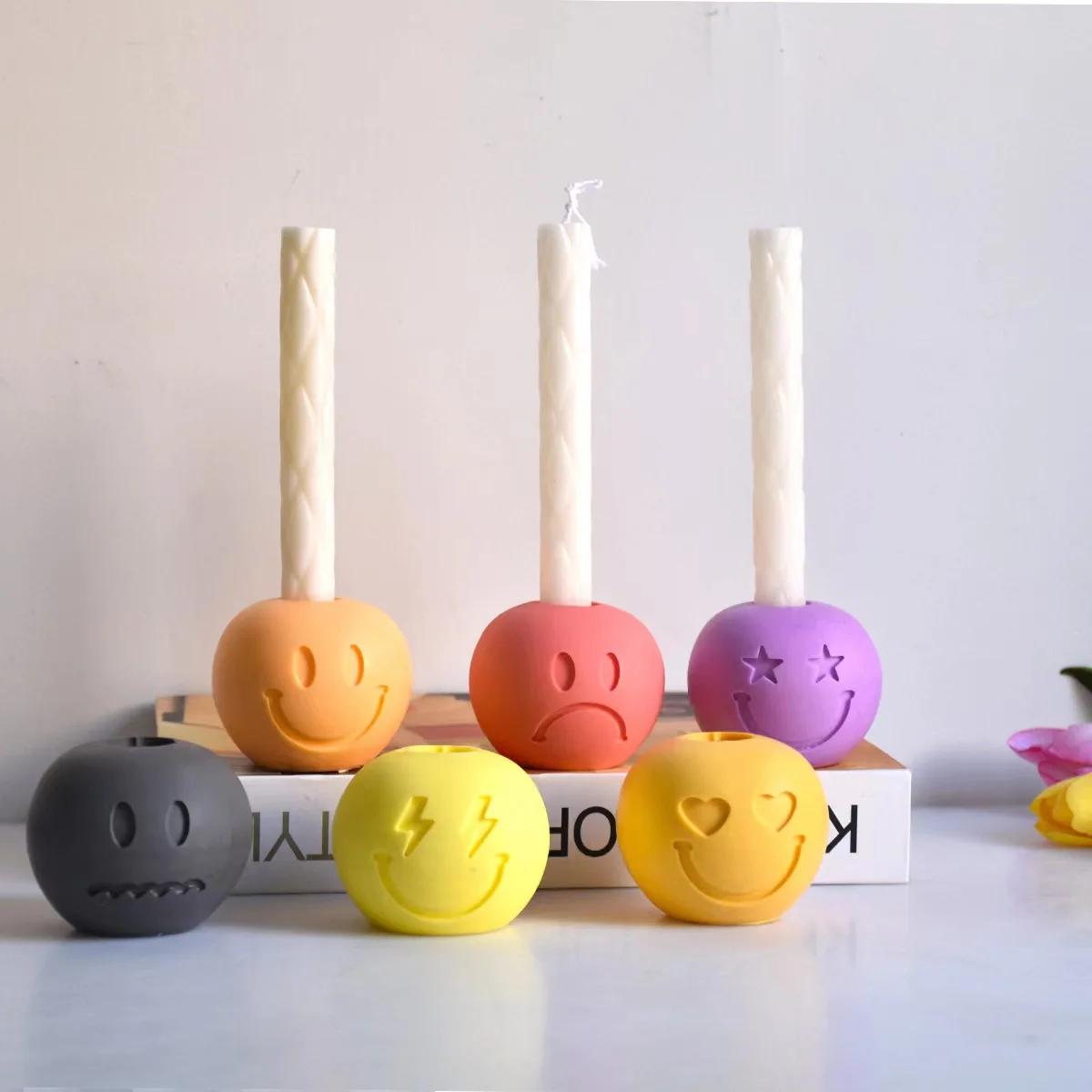 

Spherical Epoxy Silicone Candle Holder Mold Diy Cement Gypsum Resin Pouring Silicone Mold Home Decoration